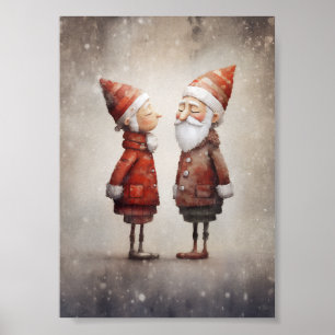 Poster Caricature de Mme et M. Claus