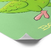 Poster Caricature de perruche verte curieuse (Coin)