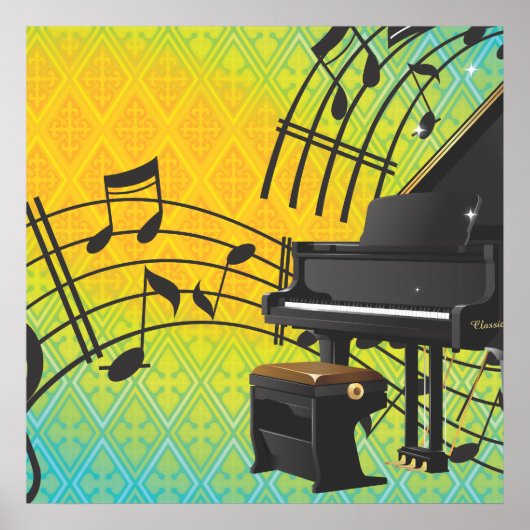 Poster Caricature de piano (Devant)