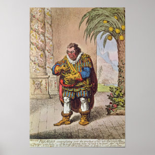 Poster Caricature de Pizarro contemplant