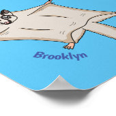 Poster Caricature de planeur de sucre volant mignon (Coin)