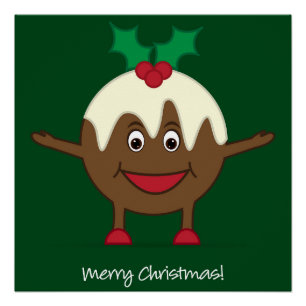 Poster Caricature de pudding de Noël