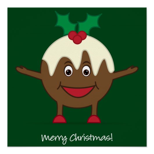 Poster Caricature de pudding de Noël (Devant)