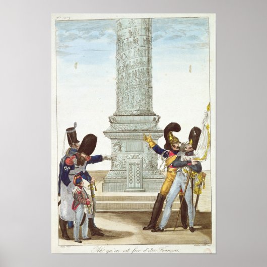 Poster caricature de soldats à la Colonne Vendôme (Devant)