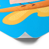 Poster Caricature de surf pour chips de maïs mignonette n (Coin)