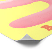 Poster Caricature de vers de terre rose joli (Coin)