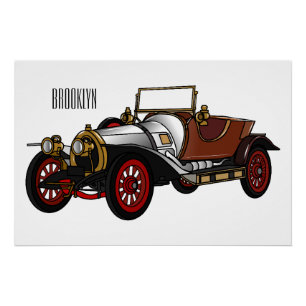 Poster Caricature de voiture classique 1920
