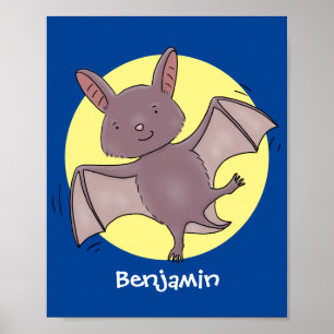 Poster Caricature de vol de chauve-souris