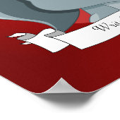 Poster Caricature d'éléphant de Noël (Coin)