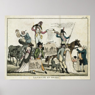 Poster Caricature des charlatans offrant des vaccins