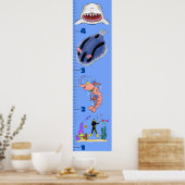 Poster Caricature des créatures marines de poissons migno (Cuisine)