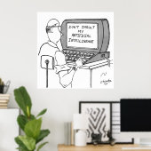 Poster Caricature d'intelligence artificielle 1931 (Bureau à domicile)