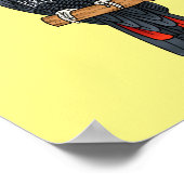 Poster Caricature d'oiseau à queue rouge (Coin)