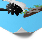 Poster Caricature d'oiseau de safari de barbecue jaune am (Coin)