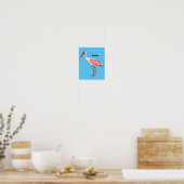 Poster Caricature d'oiseau de spatule de rose (Cuisine)
