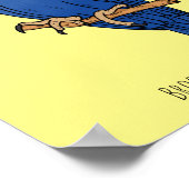 Poster Caricature d'oiseau macaw Hyacinth (Coin)