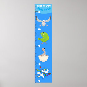 Poster Caricature d'oiseaux amusant mignon graphique de c