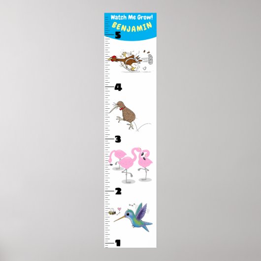 Poster Caricature d'oiseaux amusant mignon graphique de c (Devant)