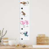 Poster Caricature d'oiseaux amusant mignon graphique de c (Cuisine)