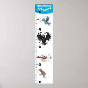 Poster Caricature d'oiseaux amusant mignon graphique de c