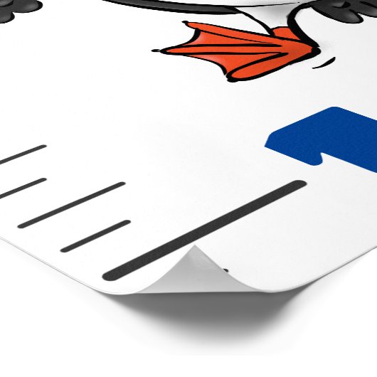 Poster Caricature d'oiseaux amusant mignon graphique de c (Coin)