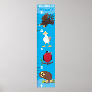 Poster Caricature d'oiseaux amusant mignon graphique de c