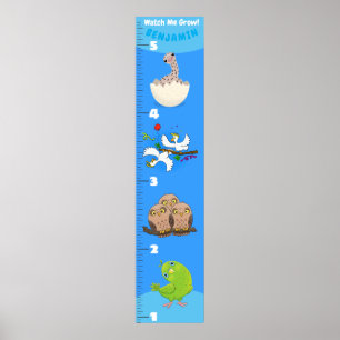 Poster Caricature d'oiseaux amusant mignon graphique de c