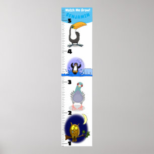 Poster Caricature d'oiseaux amusant mignon graphique de c