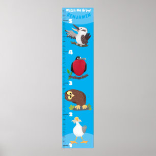 Poster Caricature d'oiseaux amusants