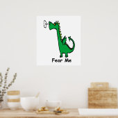 Poster Caricature Dragon Fear Me (Cuisine)