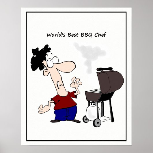 Poster Caricature du meilleur chef barbecue du monde (Devant)
