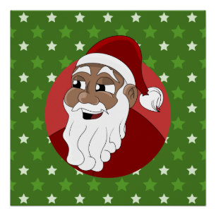 Poster Caricature du Père Noël noir