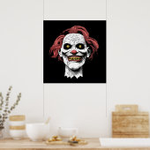 Poster Caricature effrayante clown horreur (Cuisine)