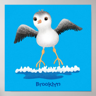 Poster Caricature en bécasseau mignon