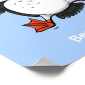 Poster Caricature en bleu bouffin joyeux (Coin)