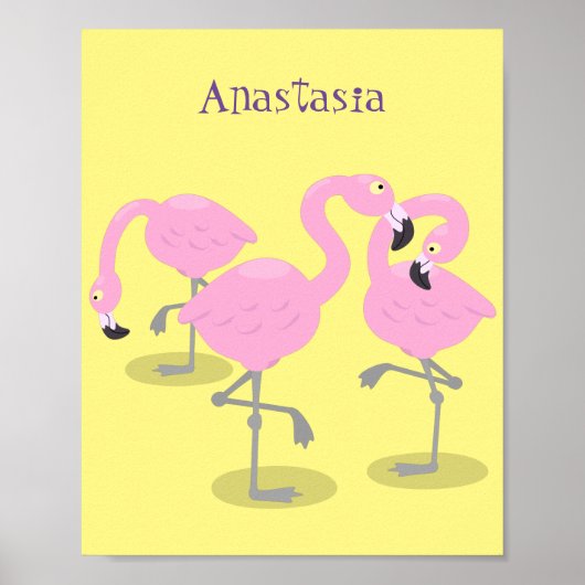 Poster Caricature en trio flamand rose mou (Devant)