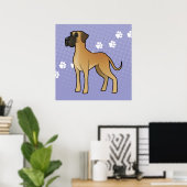 Poster Caricature Great Dane (Bureau à domicile)