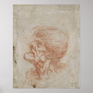 Poster Caricature Head Study of an Old Man, c.1500-05