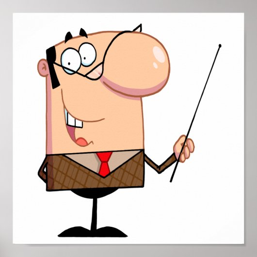 Poster caricature homme professeur personnage (Devant)