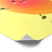 Poster Caricature jaune mangue mignonne (Coin)