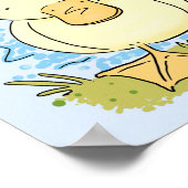 Poster Caricature jaune mignon pour canard bébé (Coin)