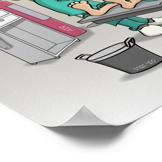 Poster Caricature; Jetez un peu et nous pouvons opérer (Coin)