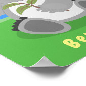 Poster Caricature joyeux koala agitant (Coin)