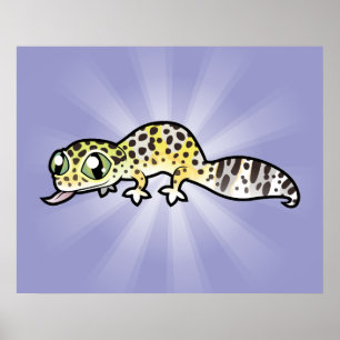 Poster Caricature Leopard Gecko