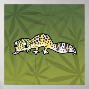 Poster Caricature Leopard Gecko