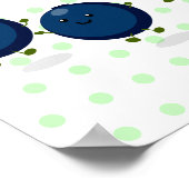 Poster Caricature mignonne de bleuets violets (Coin)