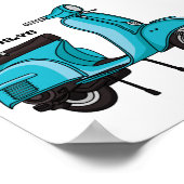 Poster Caricature moto mopée mûre illustration (Coin)