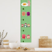 Poster Caricature petit déjeuner mignon graphique de croi (Cuisine)