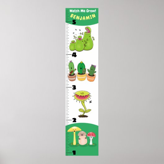 Poster Caricature plante mignonne graphique de croissance (Devant)