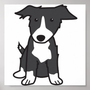 Poster Caricature pour chien Collie Bordure